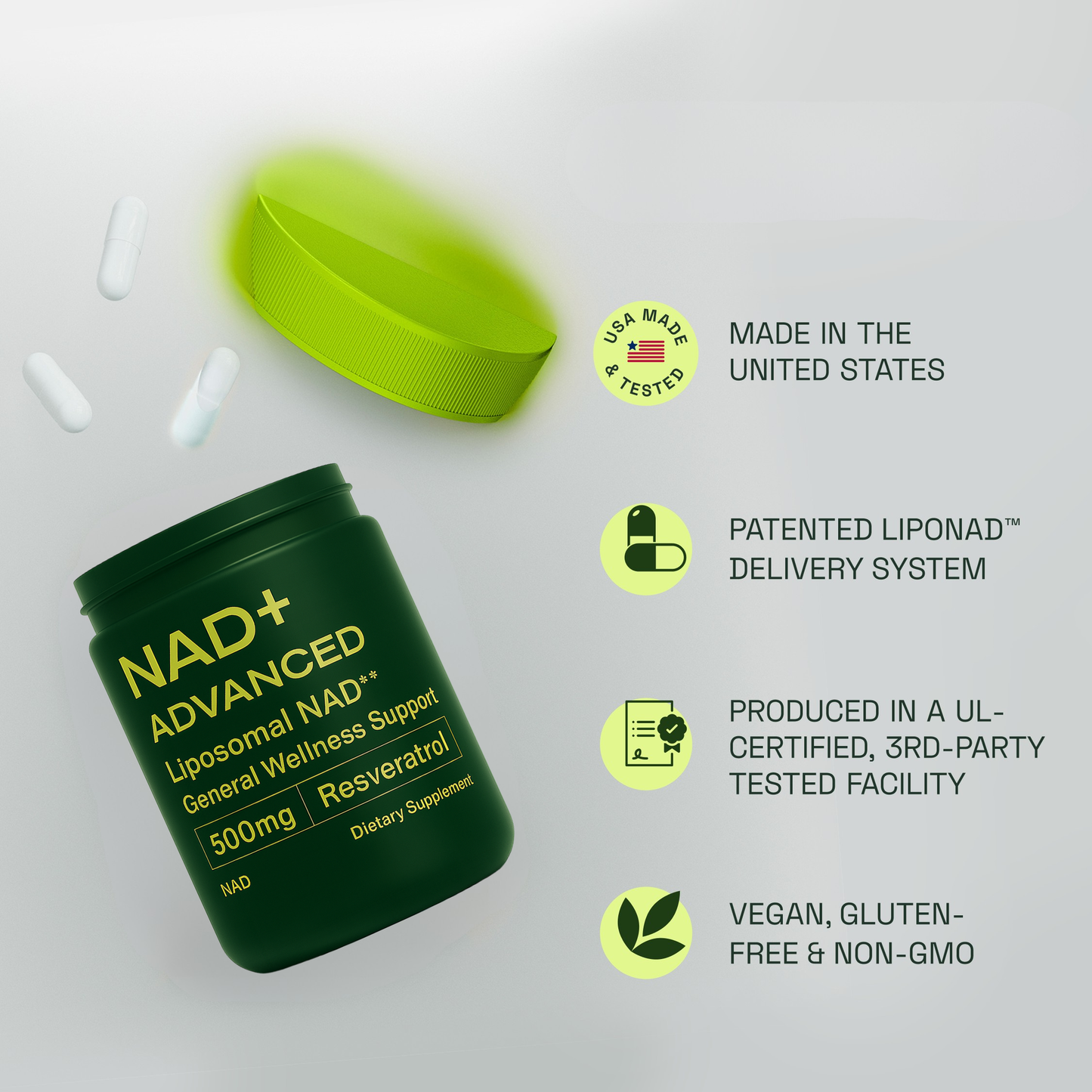 NAD+ Advanced Anti-Aging Supplement With Resveratrol