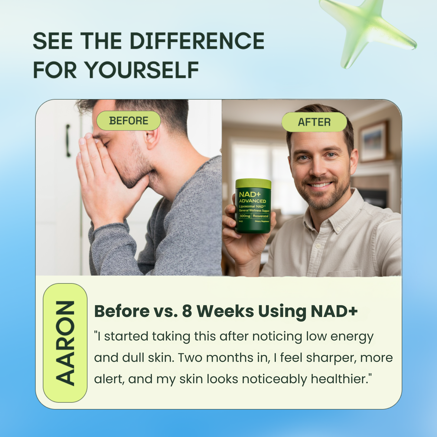 NAD+ Advanced Anti-Aging Supplement With Resveratrol